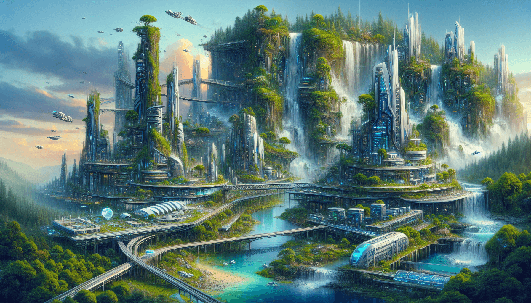 Paisagem futurista em um jogo de fantasia